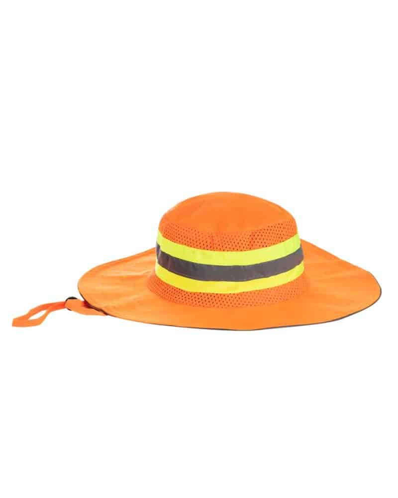 Lime Brimmed Hat With Reflective Tape - Image 2